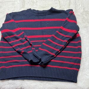 GAP boys Crewneck Sweater in Navy and Red Stripes